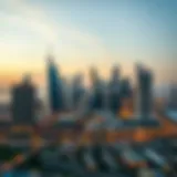 A panoramic view of the Abu Dhabi skyline showcasing modern architecture