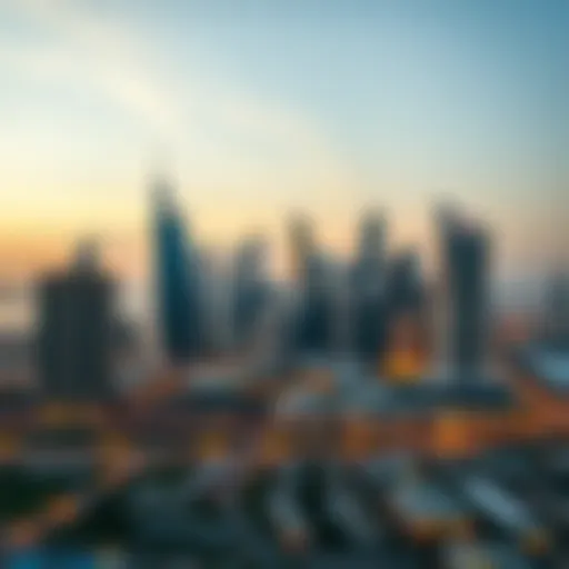 A panoramic view of the Abu Dhabi skyline showcasing modern architecture