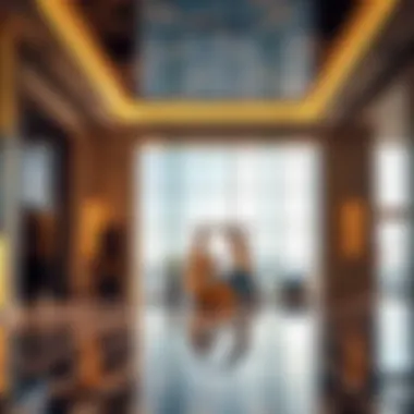 Luxurious Entrance Lobby of Al Attar Business Tower Entrance lobby of Al Attar Business Tower demonstrating luxury and sophistication