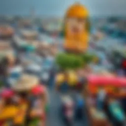 Aerial view of Al Awir Market showcasing its vibrant local atmosphere