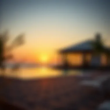 Al Mamzar Beach Chalet Sunset View Stunning view of Al Mamzar Beach Chalet at sunset