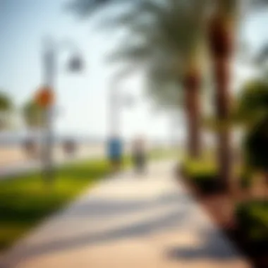 Active Lifestyle at Al Mamzar Beach Park Joggers on the pathway in Al Mamzar Beach Park