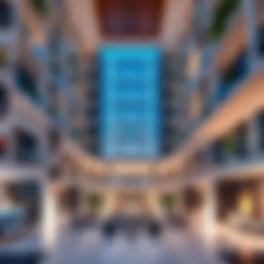 Architectural Marvel of Al Meena Residence Stunning architectural view of Al Meena Residence showcasing modern design