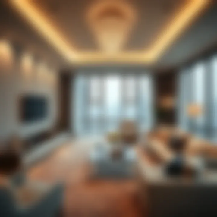 Spacious living room inside an Al Rayyan Complex unit