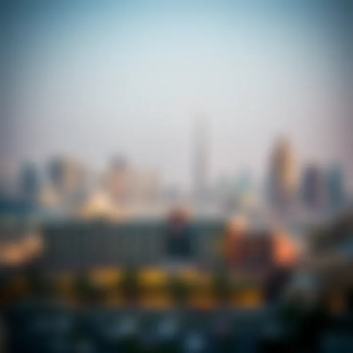 UAE Financial Landscape A skyline view of the UAE showcasing financial institutions