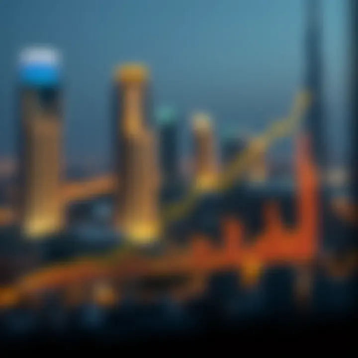 Graph illustrating real estate price trends in Dubai
