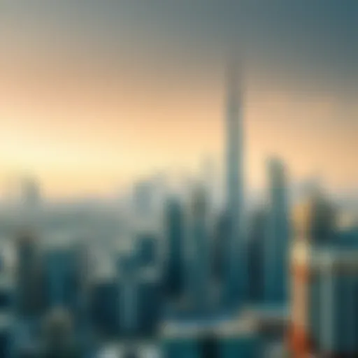 Skyline of Dubai showcasing iconic buildings