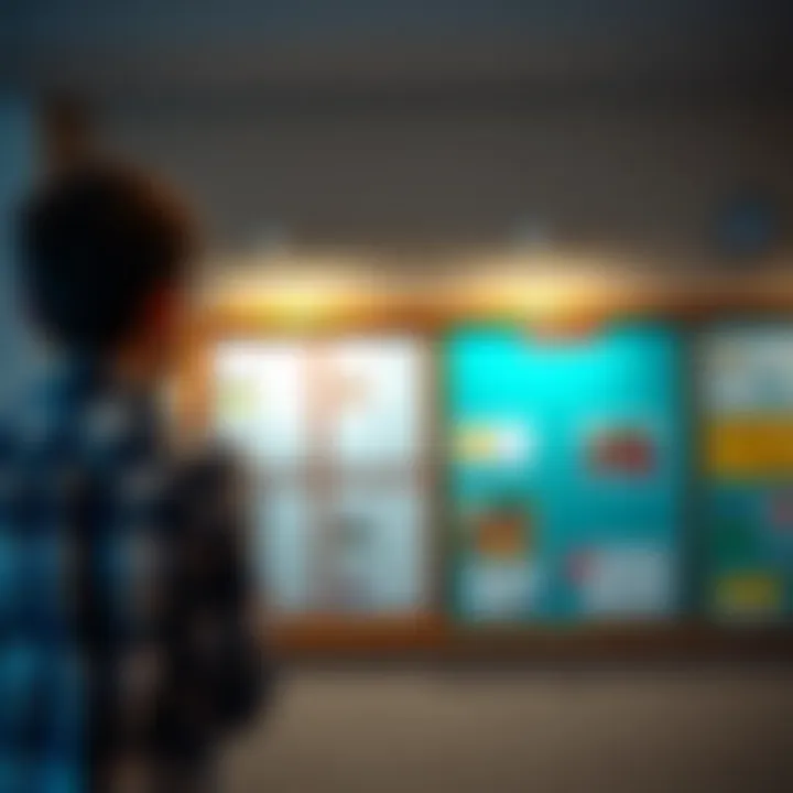 Student achievements displayed on a bulletin board