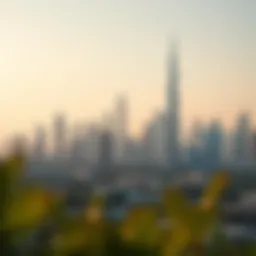 A panoramic view of Dubai's skyline showcasing iconic real estate developments