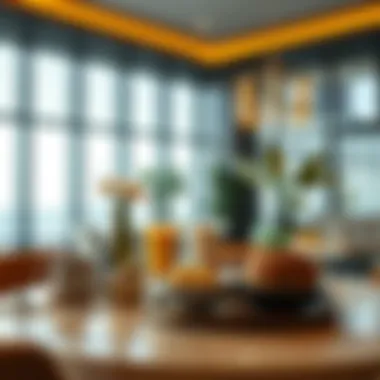 Modern Elegance: Luxurious Breakfast Experience Luxurious breakfast setting in a modern Dubai restaurant