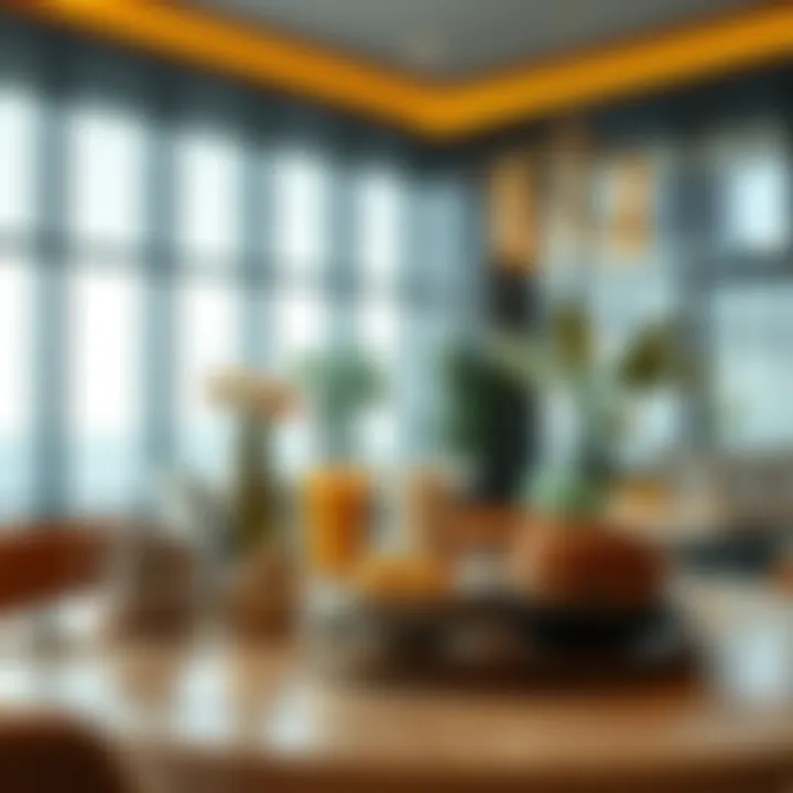 Modern Elegance: Luxurious Breakfast Experience Luxurious breakfast setting in a modern Dubai restaurant