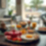 Traditional Emirati breakfast spread at a local cafe