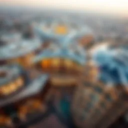 Aerial view of Burj Khalifa Mall showcasing its stunning architecture
