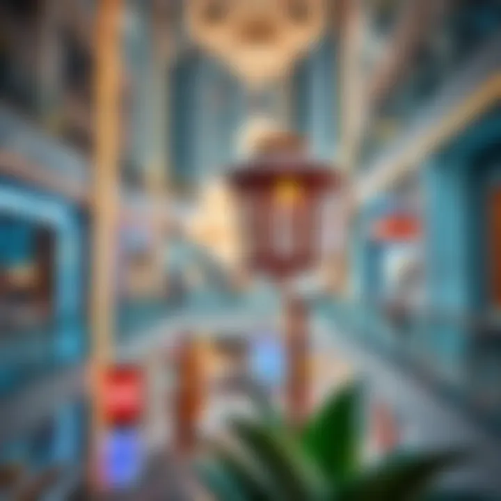 Cultural art installations within Burj Khalifa Mall reflecting Dubai's heritage