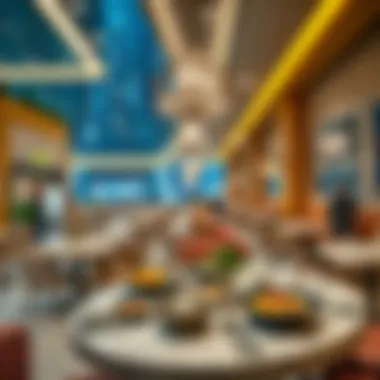 Dining area in Burj Khalifa Mall featuring gourmet cuisine