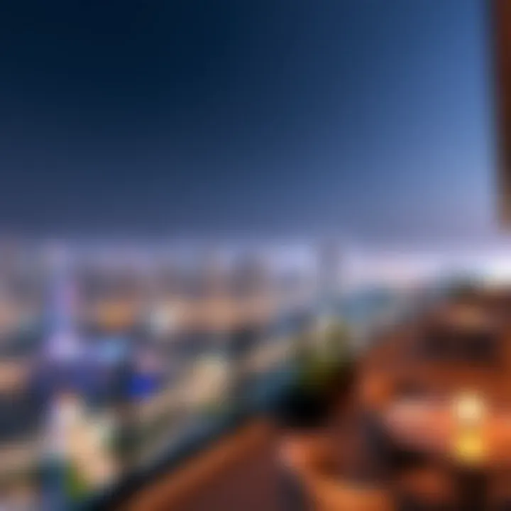 Skyline View from a Business Bay Club Stunning skyline view from a Business Bay club's terrace.