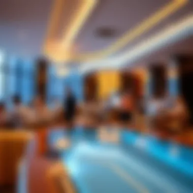 Exclusive Amenities at Business Bay Clubs Vibrant social setting with guests enjoying exclusive amenities at a club.