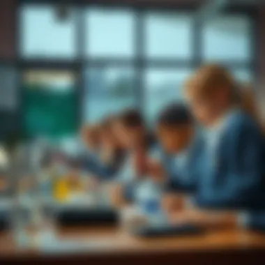 Students engaged in a science project