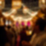 A festive Eid gathering under twinkling lights showcasing traditional decorations