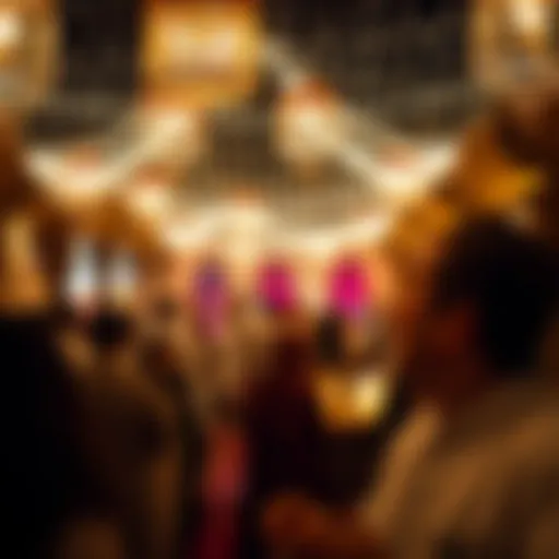 A festive Eid gathering under twinkling lights showcasing traditional decorations