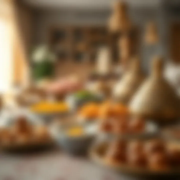 An array of traditional sweets and dishes beautifully arranged for Eid celebration