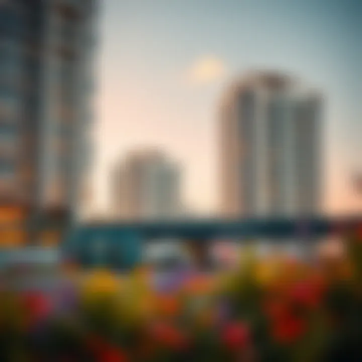 Modern residential buildings near Centrepoint Metro Station