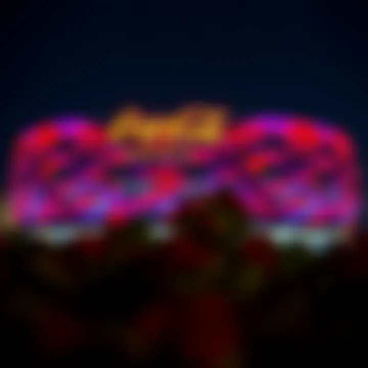 Illuminated Beauty of Coca-Cola Arena Night view of Coca-Cola Arena illuminated with colorful lights