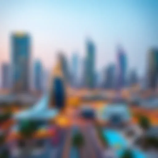 Modern skyline of Dubai Production City