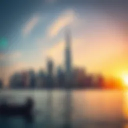 Visual representation of Dubai's skyline with residency symbols