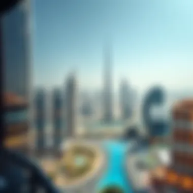 Stunning panoramic view of the Dubai skyline Panoramic view of Dubai skyline