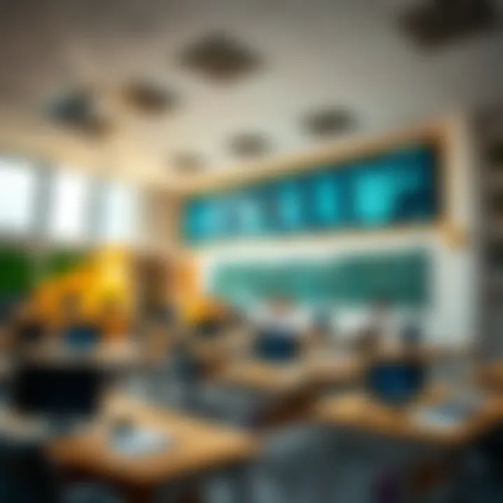 A modern classroom equipped with advanced technology