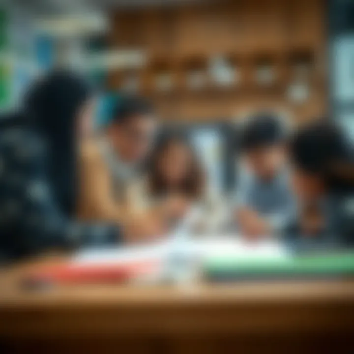 Students engaged in a collaborative project