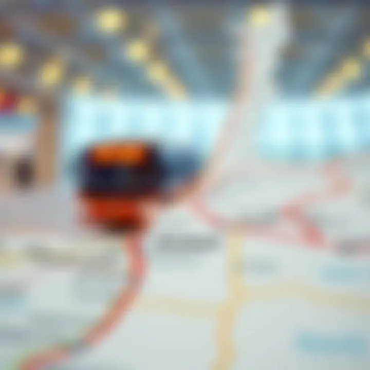 A map illustrating the bus route from Dubai to Abu Dhabi.