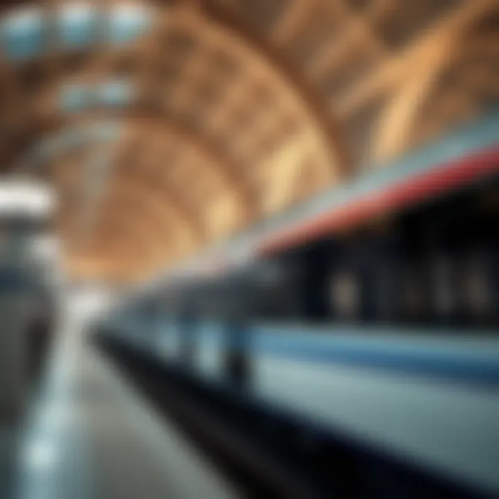Close-up of a key metro station and its architectural features