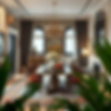 Stylish Dining Area with Cultural Influences Stylish dining area with Middle Eastern influences