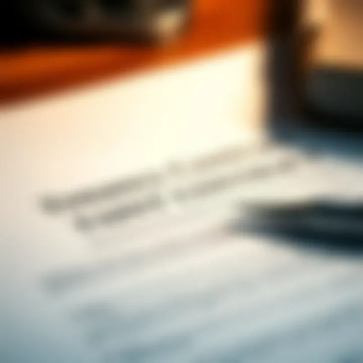 Close-up of a tenancy contract document