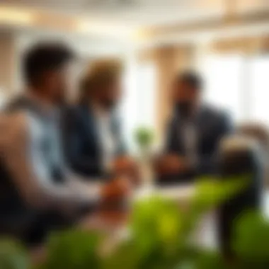 Meeting between landlord and tenant discussing terms