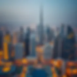 Dubai skyline with prominent buildings