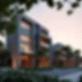 Exterior view showcasing the Creek Rise Tower's architectural design