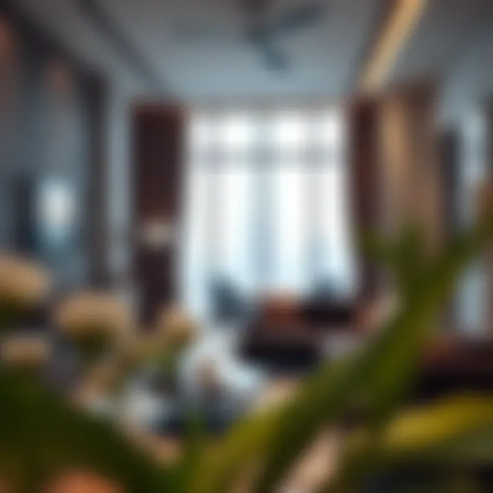 Interior space highlighting the modern living area within the Creek Rise Tower