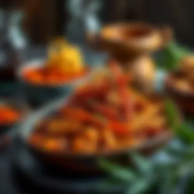 Traditional Emirati dish showcasing vibrant spices and rich textures