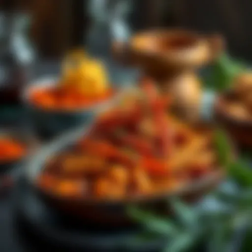 A Taste of Tradition: Emirati Flavors Traditional Emirati dish showcasing vibrant spices and rich textures