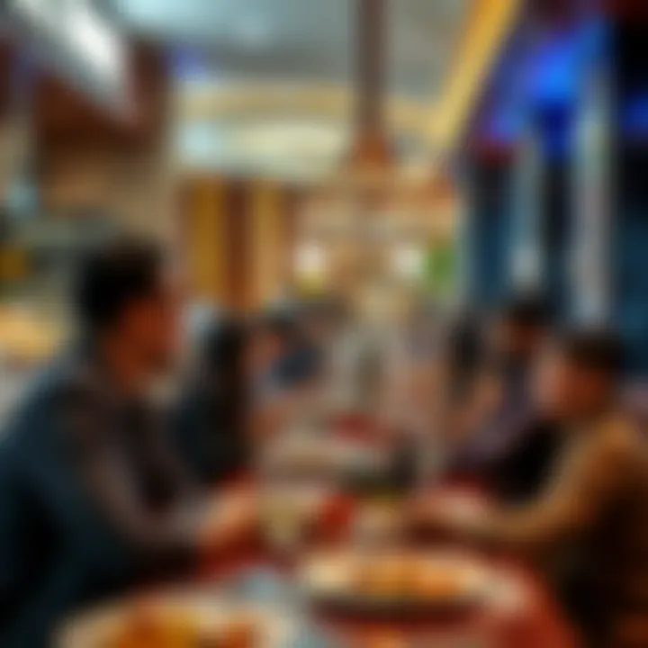 Happy diners enjoying their meal at a Dalma Mall eatery