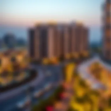 Evening view of the vibrant community around Damac Canal Views