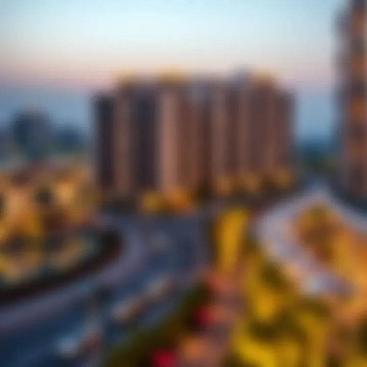 Evening view of the vibrant community around Damac Canal Views