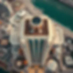 Aerial view showcasing the architectural design of Dar Al Riffa building