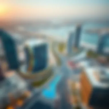 Prime Location in Dubai An aerial view of Dubai highlighting the prime location of Mercedes Benz Places