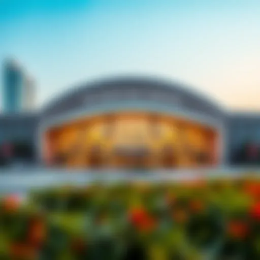 Exterior view of Dubai's main bus station showcasing its modern architectural design