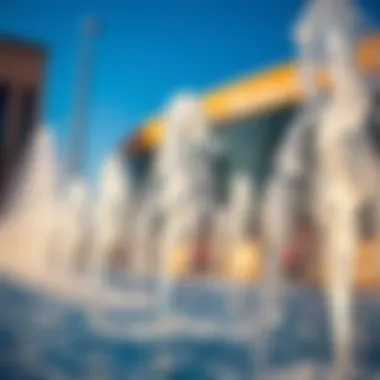Dazzling Water Jets at Dubai Mall Fountain Close-up of water jets in fountain