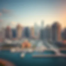 Panoramic view of Dubai Marina skyline showcasing diverse architectural styles